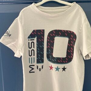 Hard Rock Messi #10 Youth Short Sleeve Gray Tee Shirt - Size Small